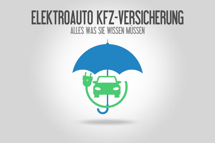 Elektroauto Kfz-Versicherung – Regenschirm grünes Elektroauto – Freien Platz für Ihren Text – Marketing Versicherungsschutz